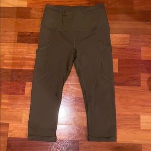 Lululemon Olive Cropped Leggings - Size 4
